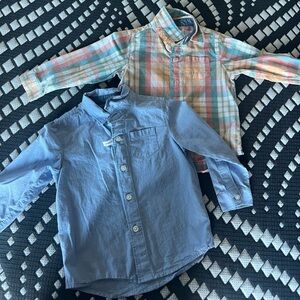 Toddler Plaid and Solid Kids Button Up Shirts